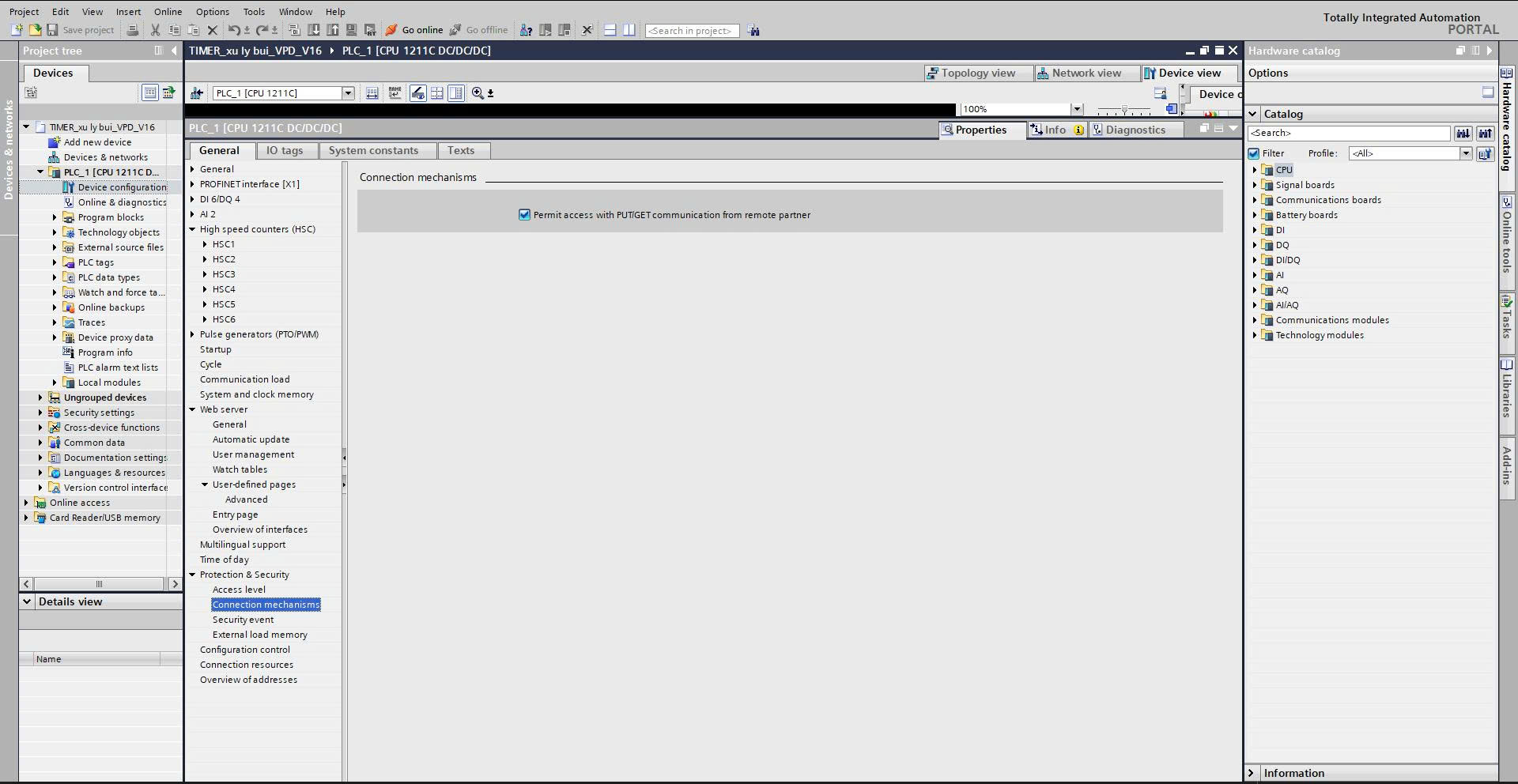 Cho phép PUT/GET trên TIA Portal